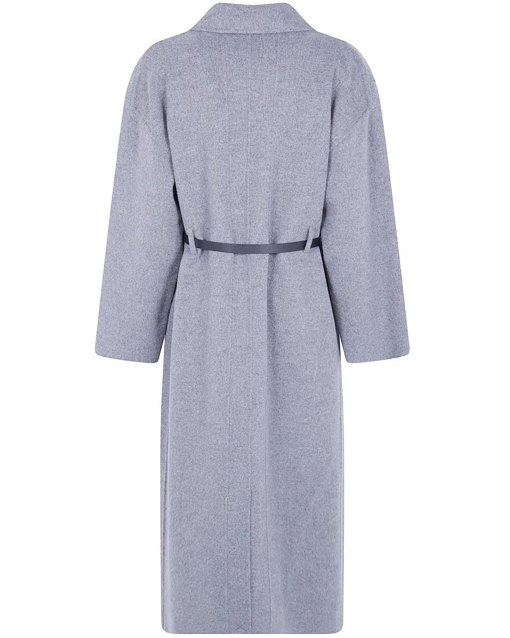 Semicouture Blue Double Wool Long Coat