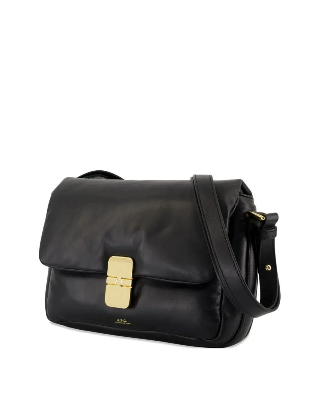 A.P.C. Black Crossbody Bag With Magnetic Flap Closure