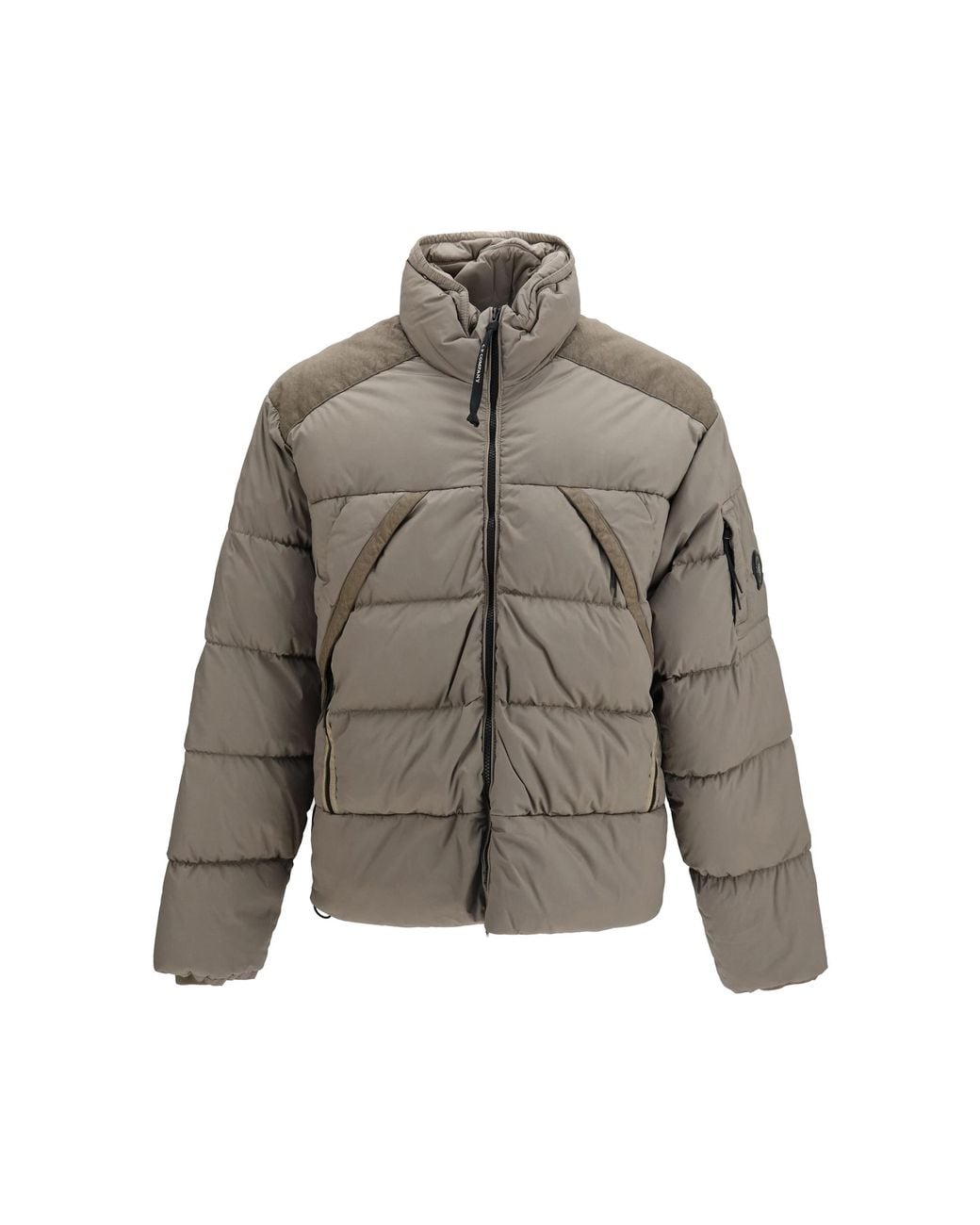 C P Company Gray C.P.Company Nycra-R Puffer Jacket for men