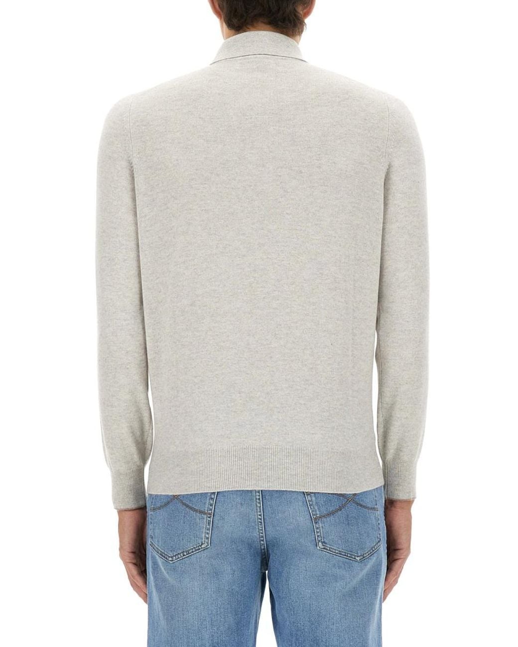 Brunello Cucinelli Gray Cashmere Sweater for men