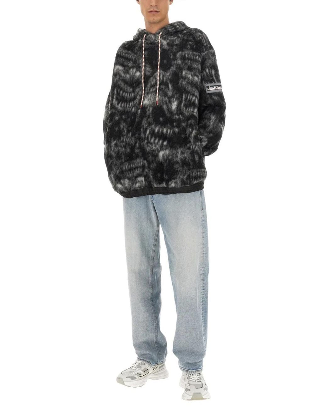 Aries Black Oversized Sweatshirt for men