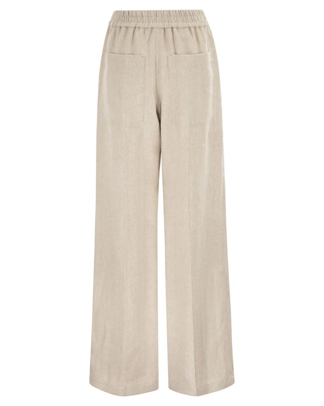 Brunello Cucinelli White Loose Track Trousers