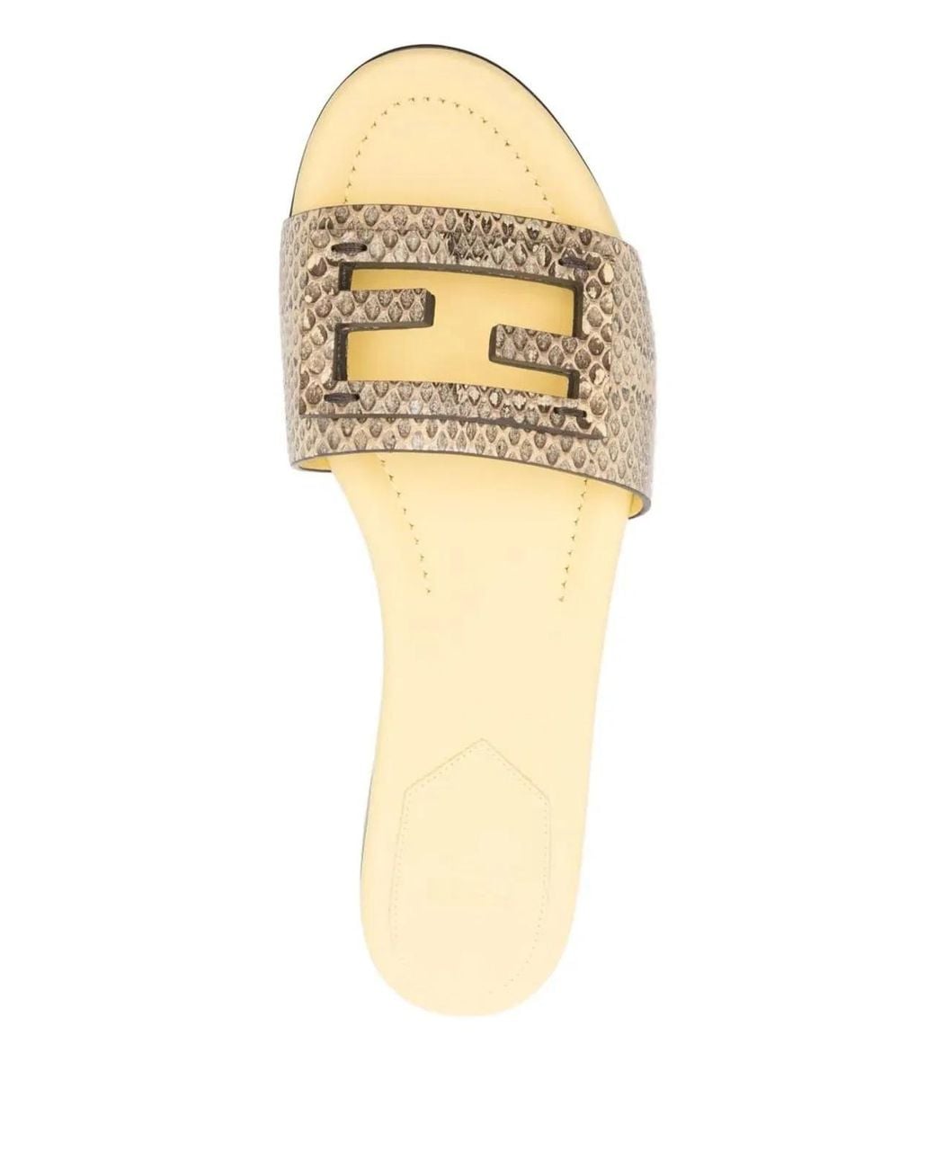 Fendi Natural Snakeskin Leather Slides