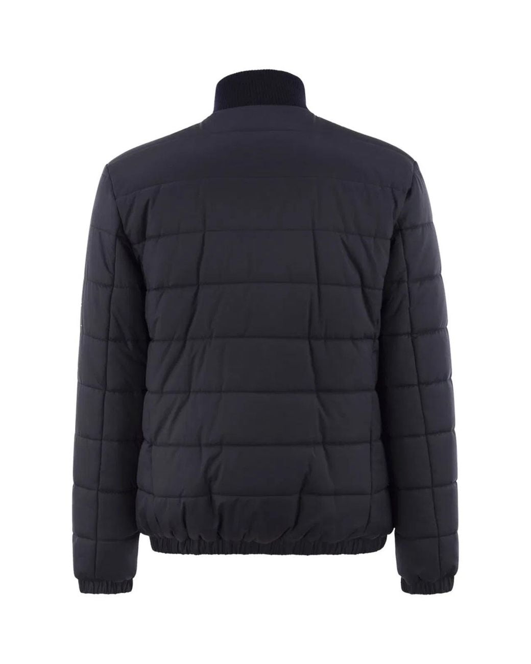 Kiton Blue Technical Fabric Bomber Jacket for men