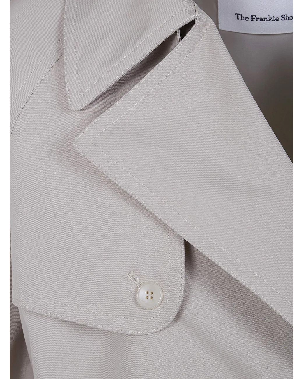 Frankie Shop Gray "Riva" Cotton Trench Coat