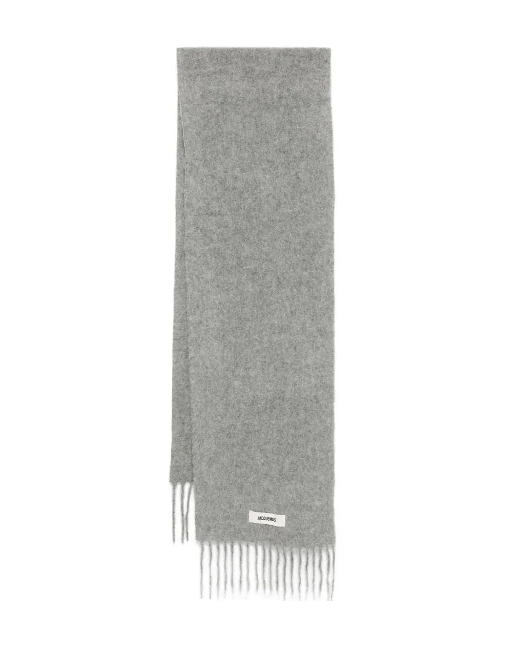 Jacquemus Gray Carro Scarf With Fringes for men