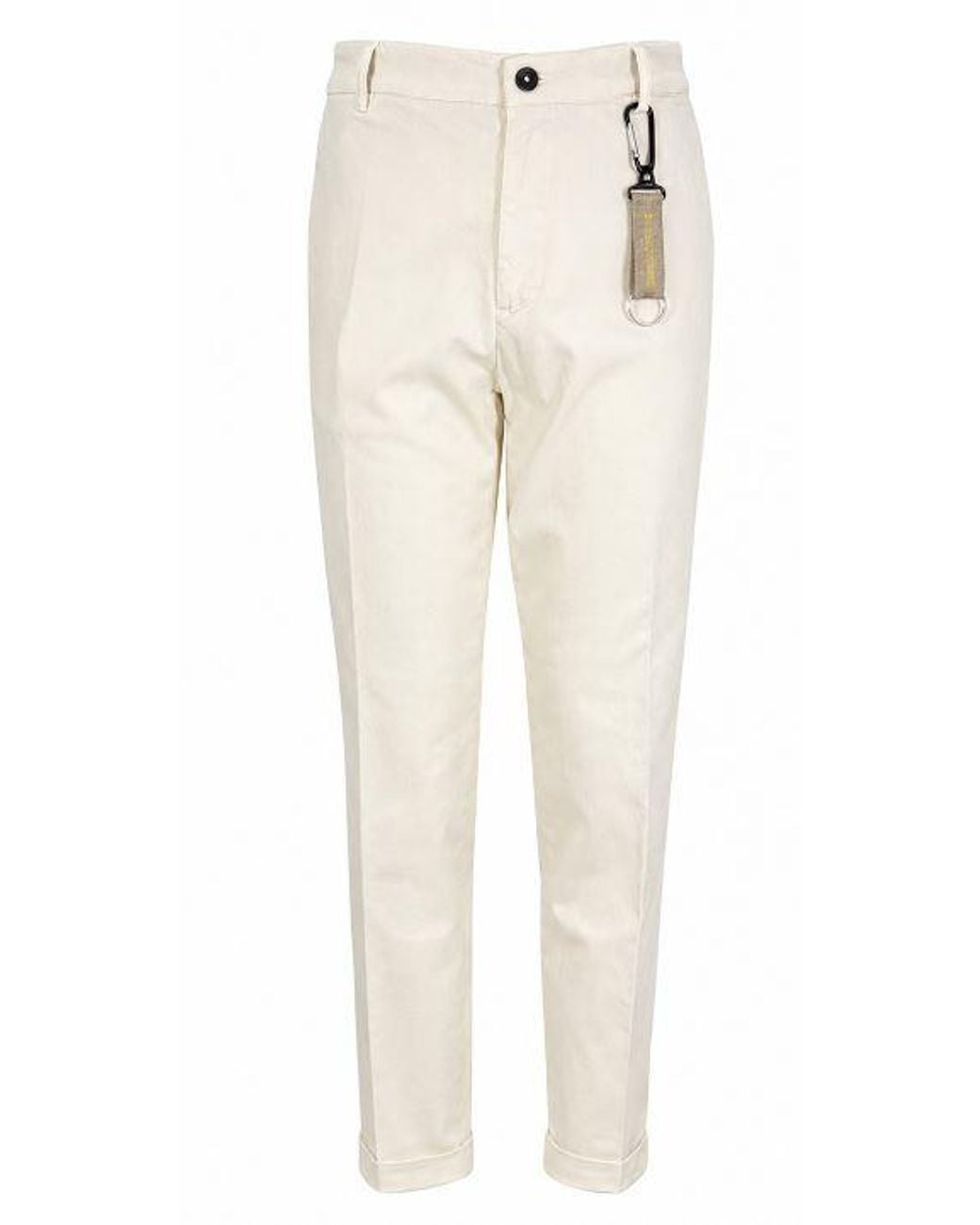 Manuel Ritz White Off Cotton Elastane Trousers for men