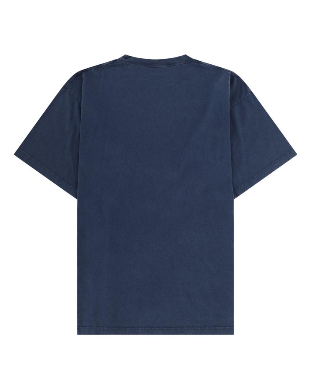Balenciaga Blue T-Shirt With Embroidered Logo Cotton T-Shirts for men