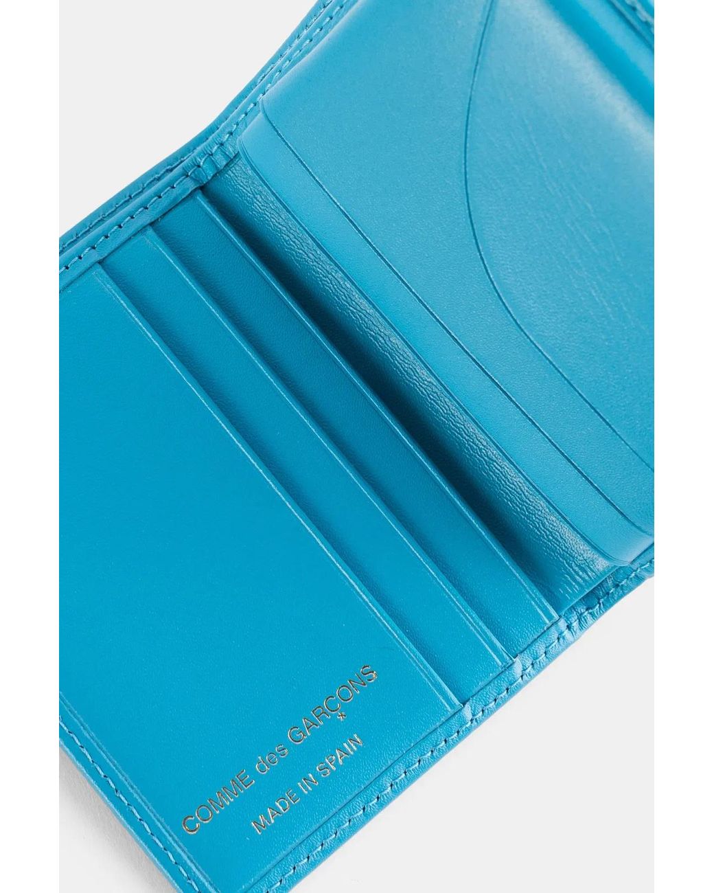 Comme des Garçons Blue Wallet Portefeuille Plié En Cuir Bleu