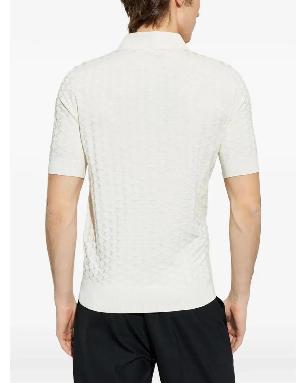Dolce & Gabbana White Dolce & Gabbana Polo Neck Jumper S/S for men