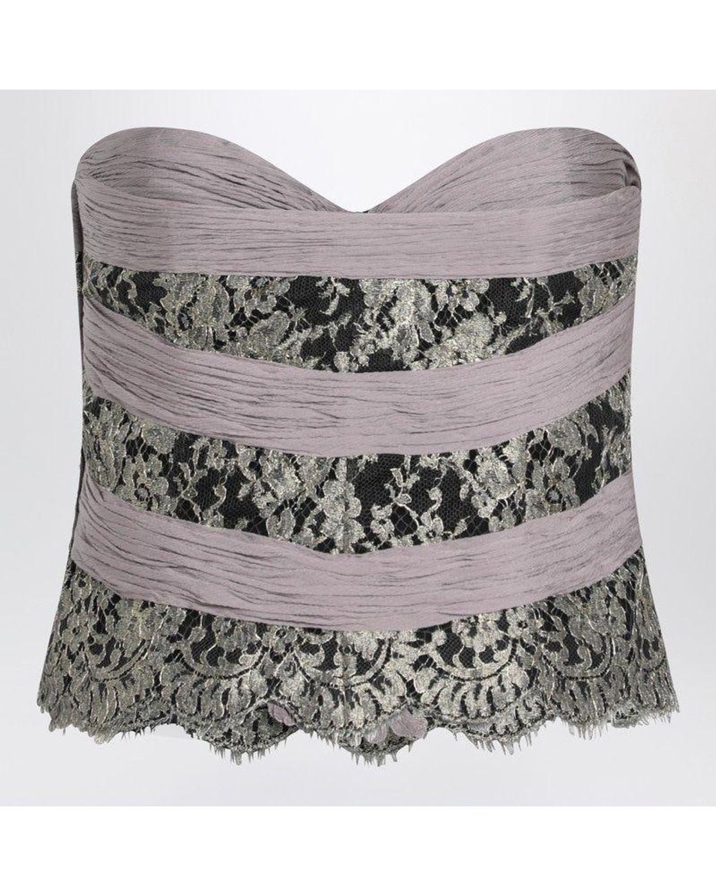 Valentino Gray Mauve/ Chiffon Silk Top