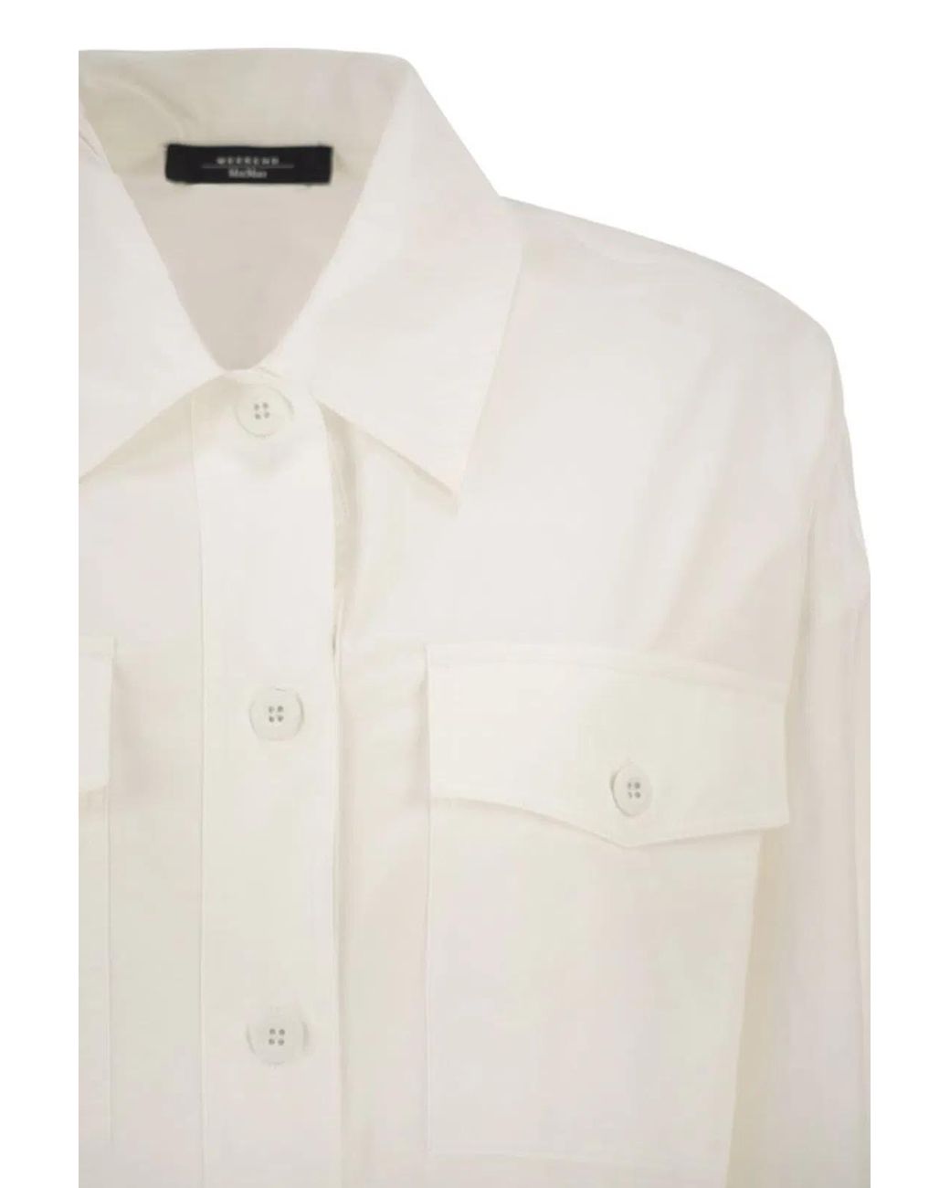Weekend by Maxmara White Wkiorigano – Cotton Shirt With Patch Pockets