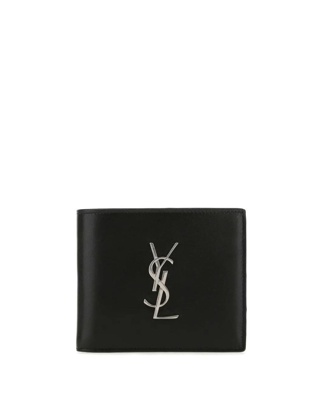 Saint Laurent Black Cassandre East/West Leather Wallet for men
