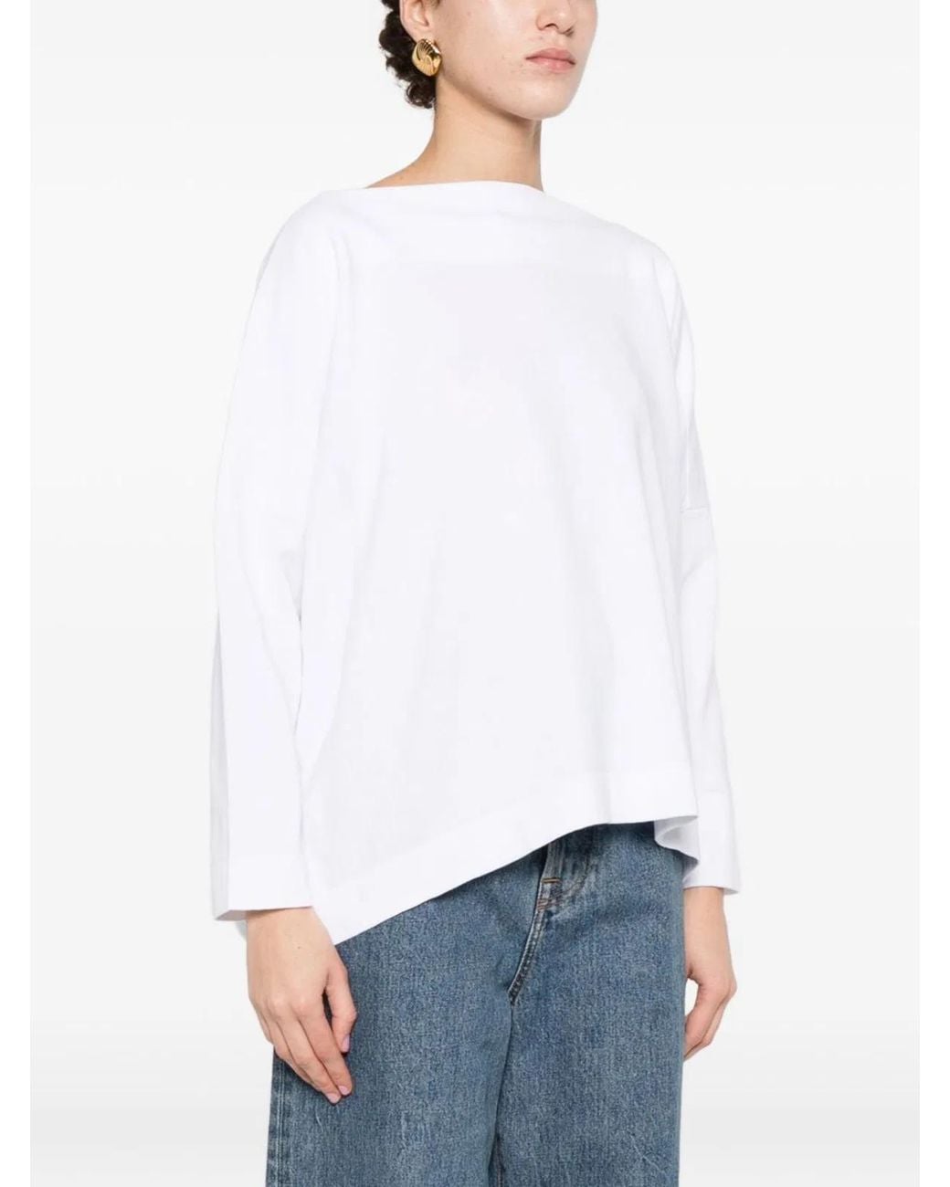 Daniela Gregis White Cotton Boat-Neck Sweater