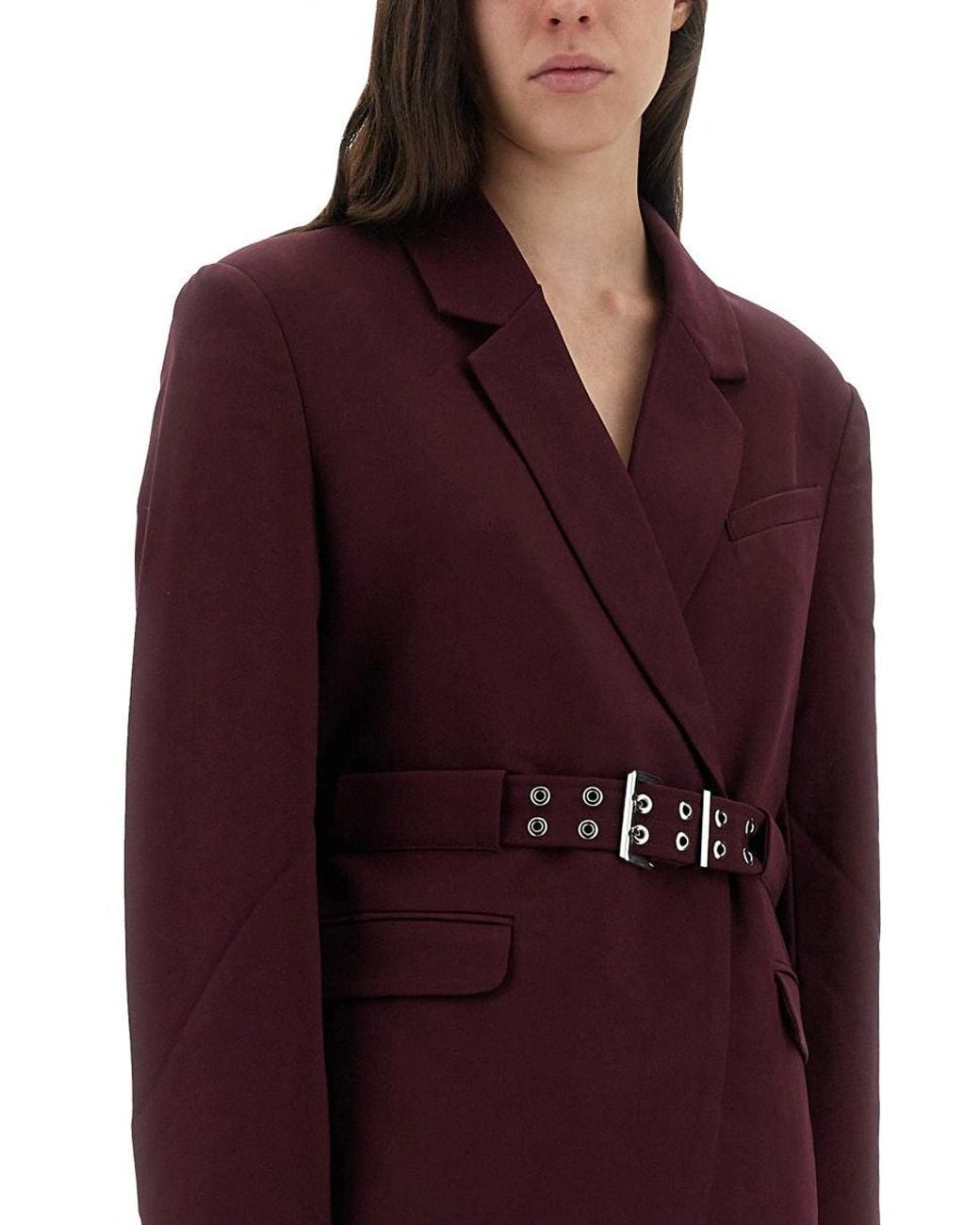 Ganni Red Blazer With Belt