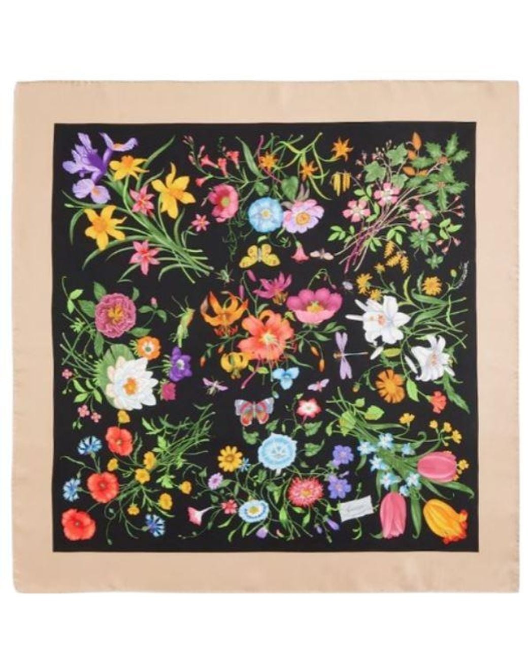 Gucci Natural Printed Silk Foulard