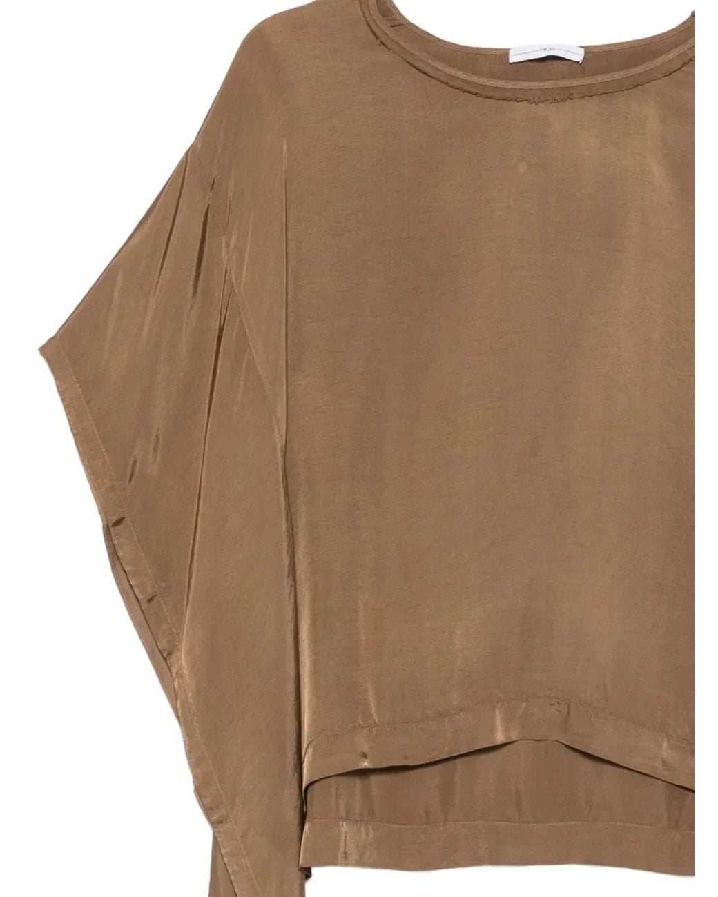 High Brown Draped Top