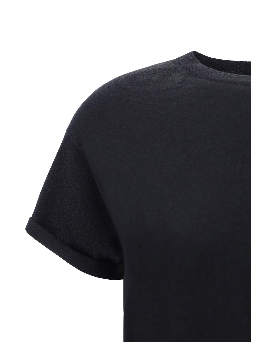 Brunello Cucinelli Black Cashmere Glitter T-Shirt