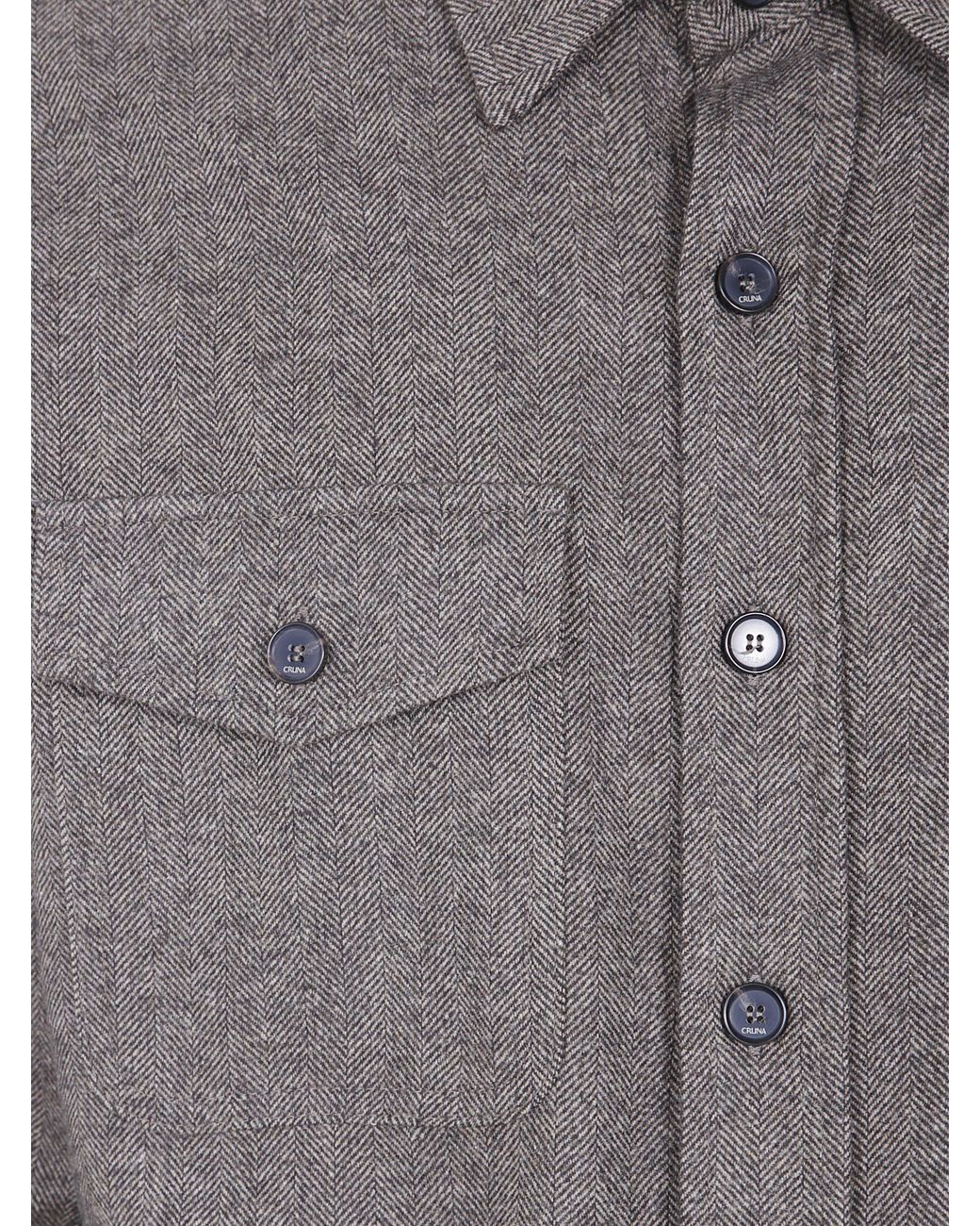 Cruna Gray "Osaka" Overshirt With Buttoned Chest Patch Pockets for men