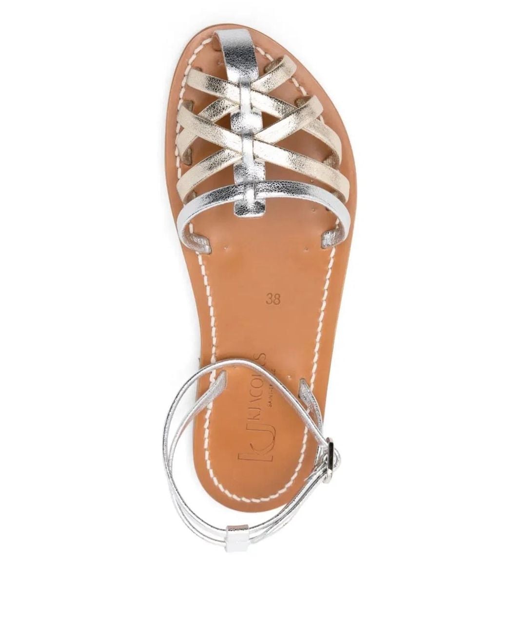 K. Jacques White Cyrenia Two-Tone Sandals