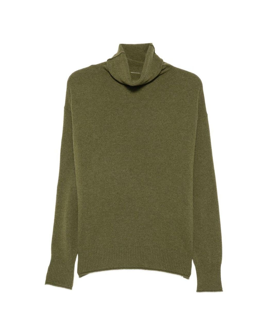 C.t. Plage Green Cashmere Turtle-Neck Sweater
