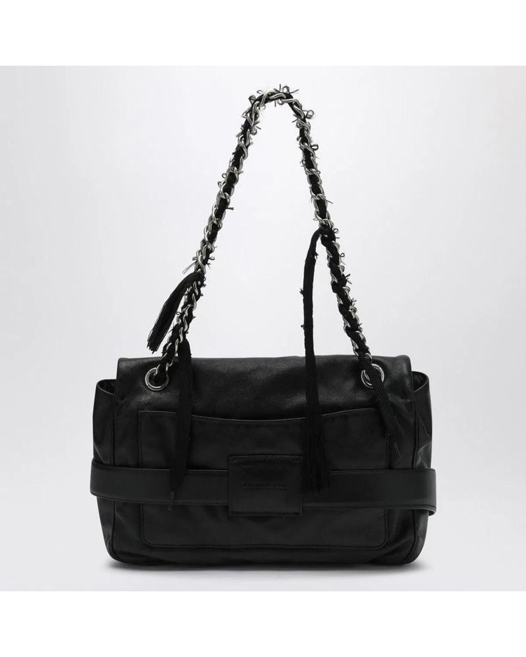 Balenciaga Black Medium Leather Shoulder Bag Modu