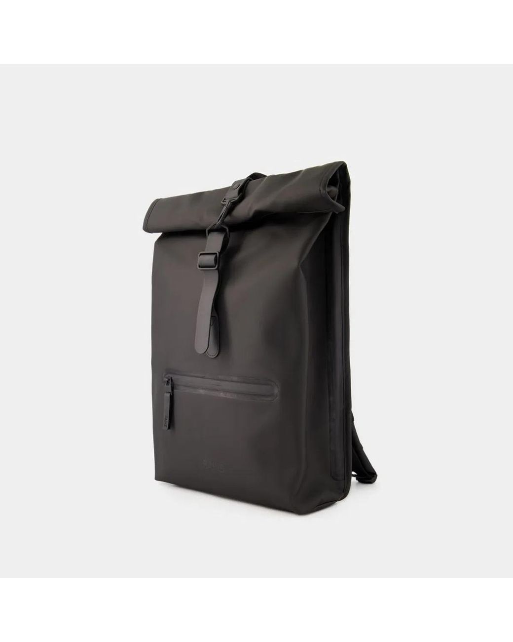Rains Black Rolltop Rucksack Backpack