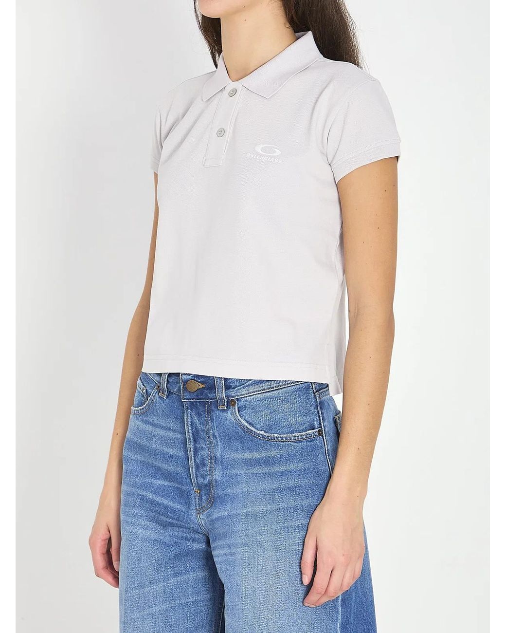 Balenciaga Blue Dirty Ss Cotton Polo