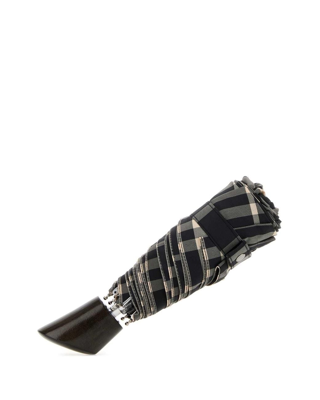 Burberry Black Embroidered Fabric Umbrella