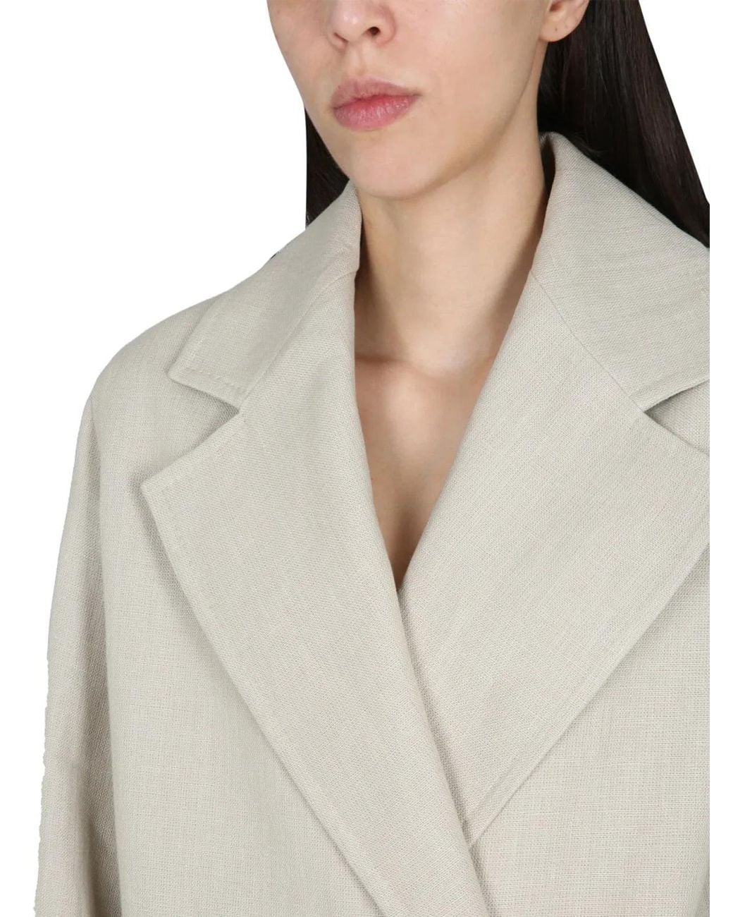 Max Mara White Linen And Jersey Duster