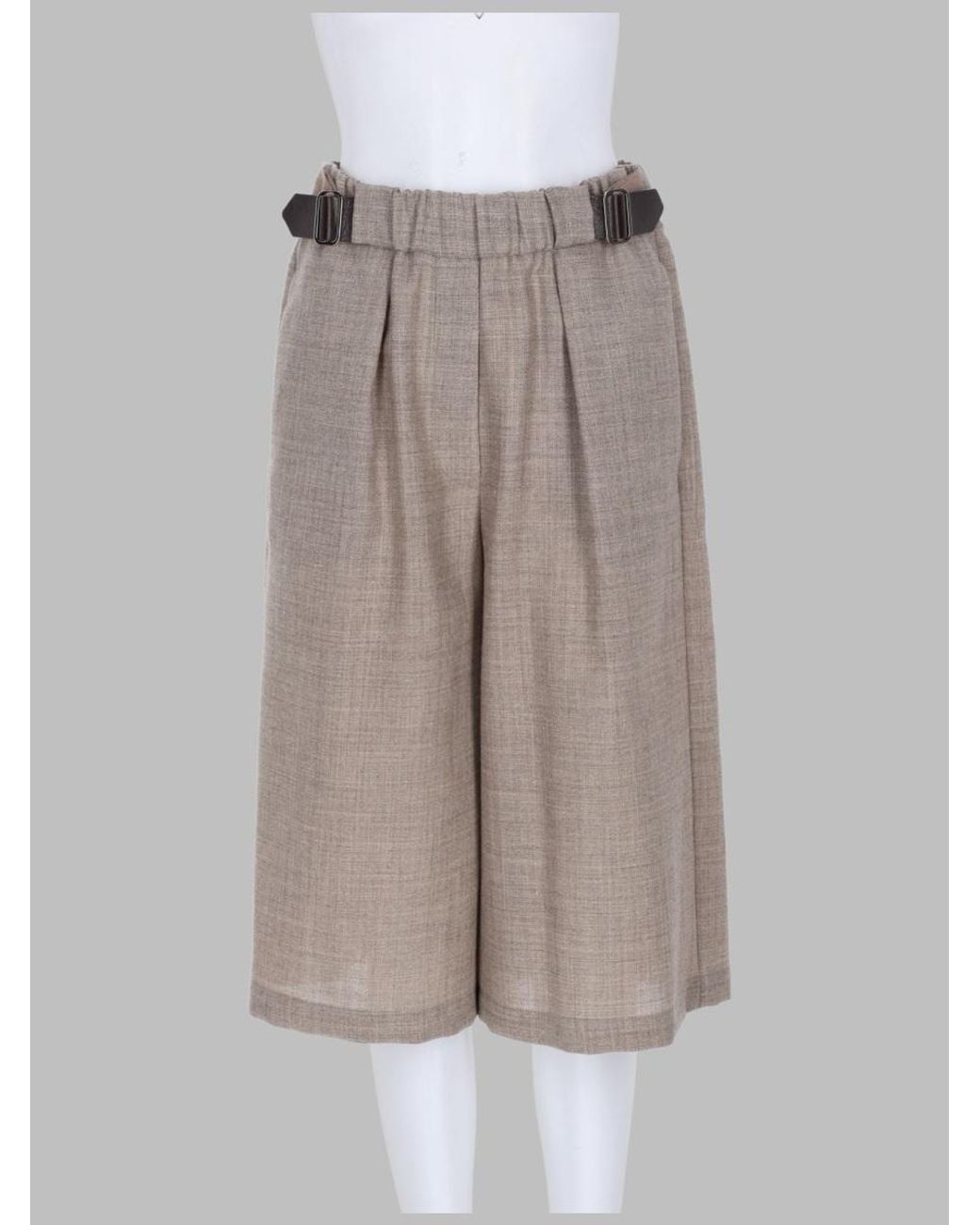 Alysi Natural Shorts Wool And Linen Blend