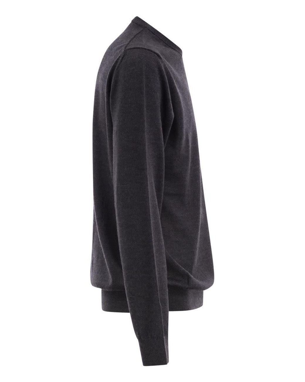 Premiata Blue Merino Wool Crew-Neck Jumper for men