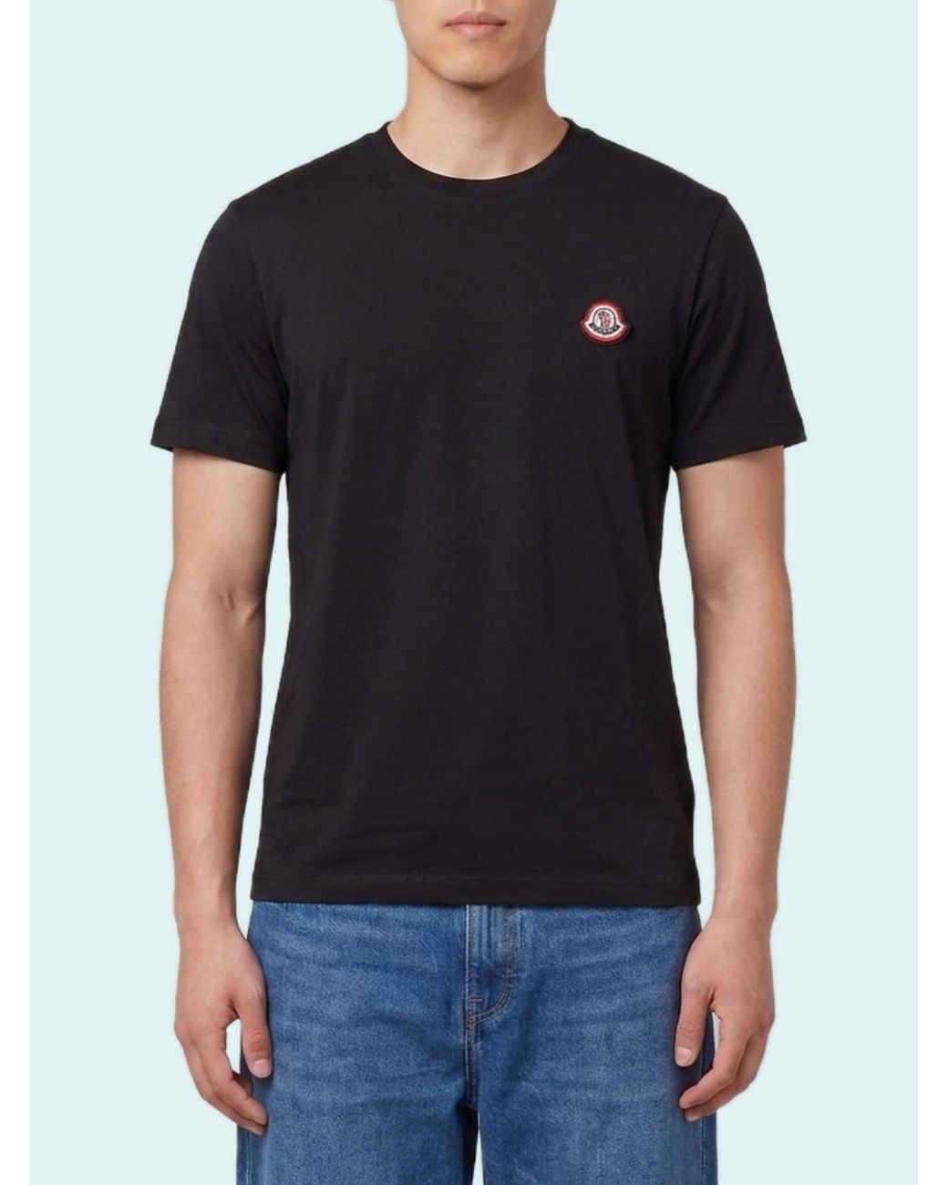 Moncler Black Logo Patch Crewneck T-Shirt for men