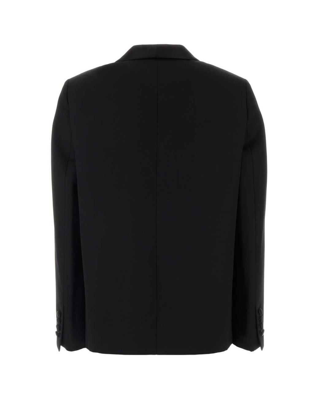 Fendi Black Wool Grain-Texture Blazer With Cupro Lining