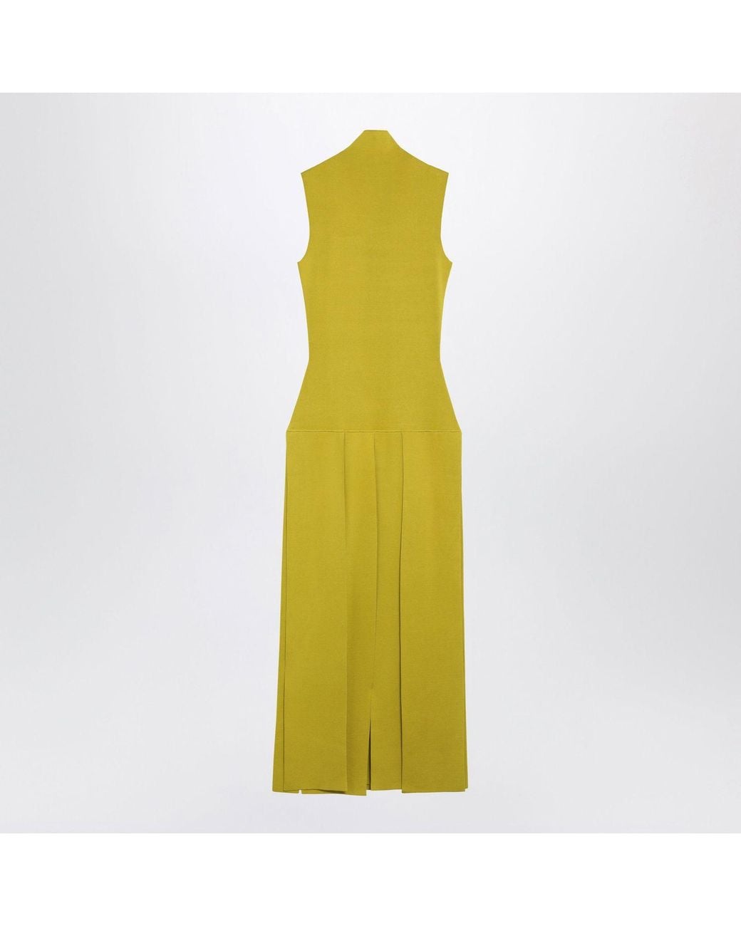 Alaïa Yellow Alaia Lime Pleated Knit Maxi Dress