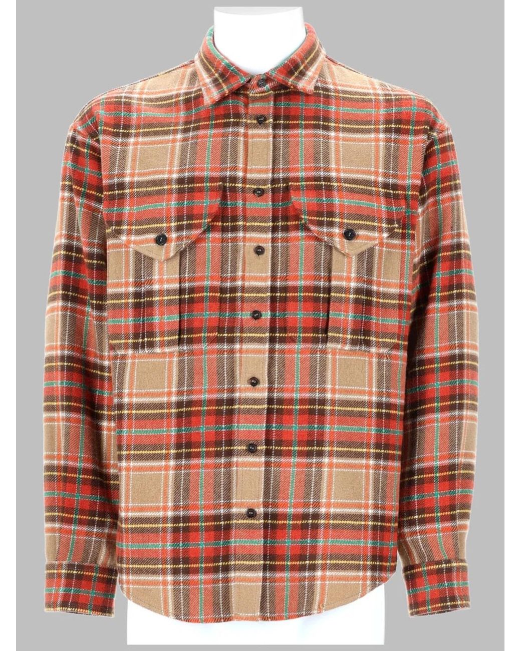 DSquared² Brown Shirt Plaid Military Polycarbonate for men