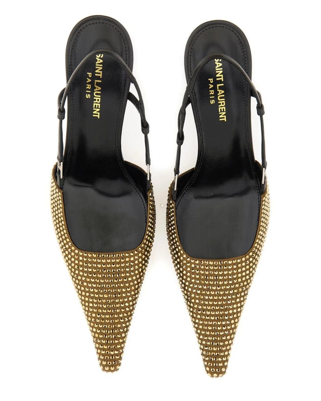 Saint Laurent Metallic 115Mm Crystal-Embellished Satin Pumps