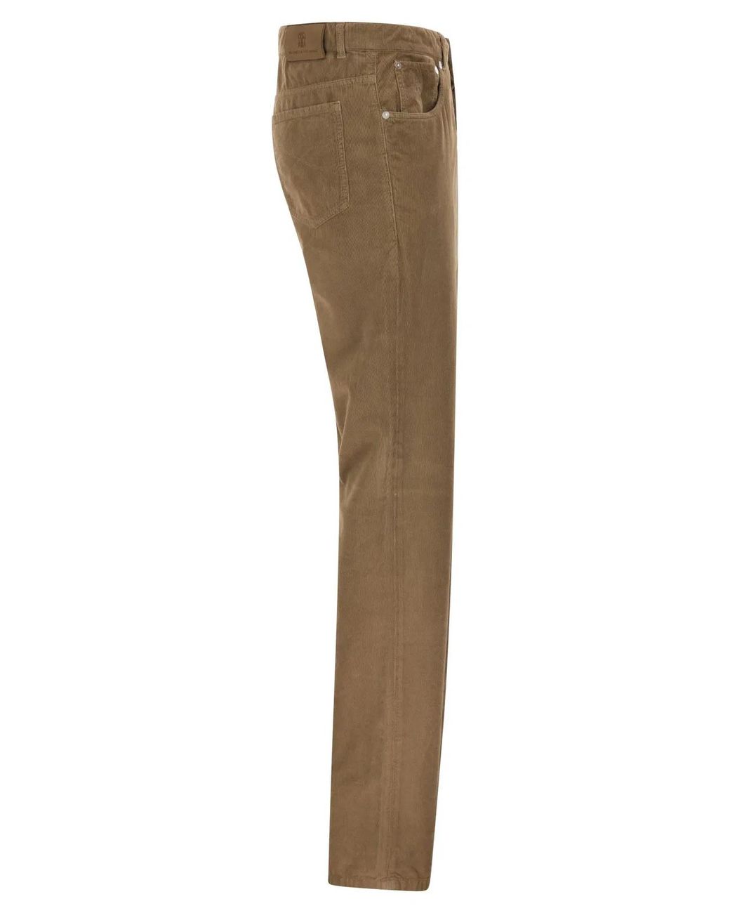 Brunello Cucinelli Natural Five-Pocket Cotton Corduroy Trousers for men