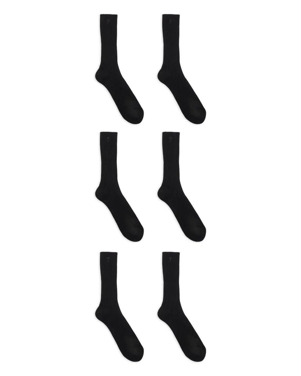 AMI Black Three Pack De Coeur Socks for men