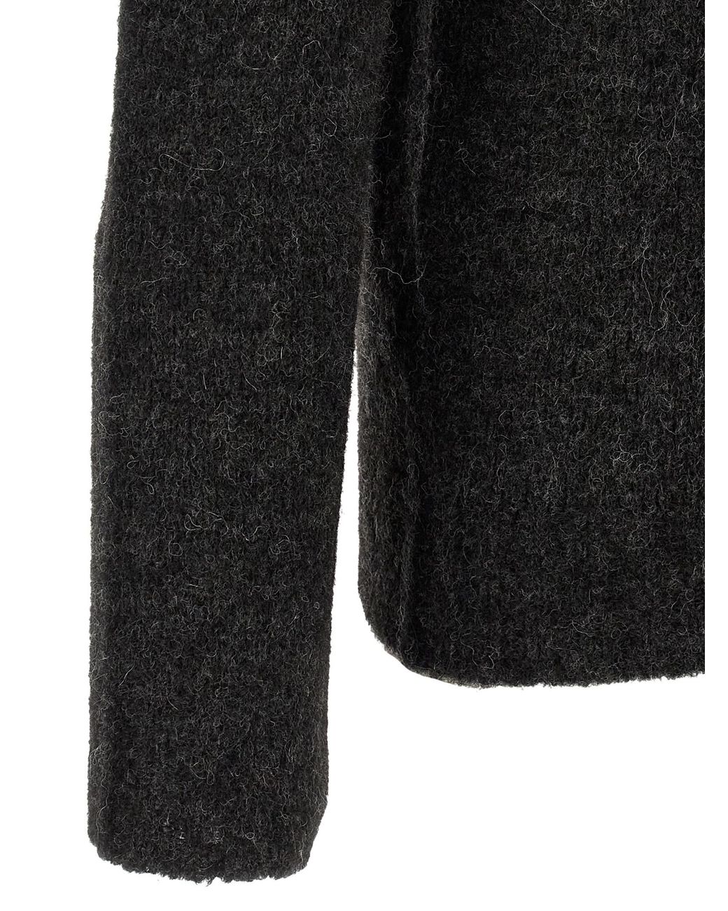 Oliver Lattughi Black Brushed Alpaca Sweater for men