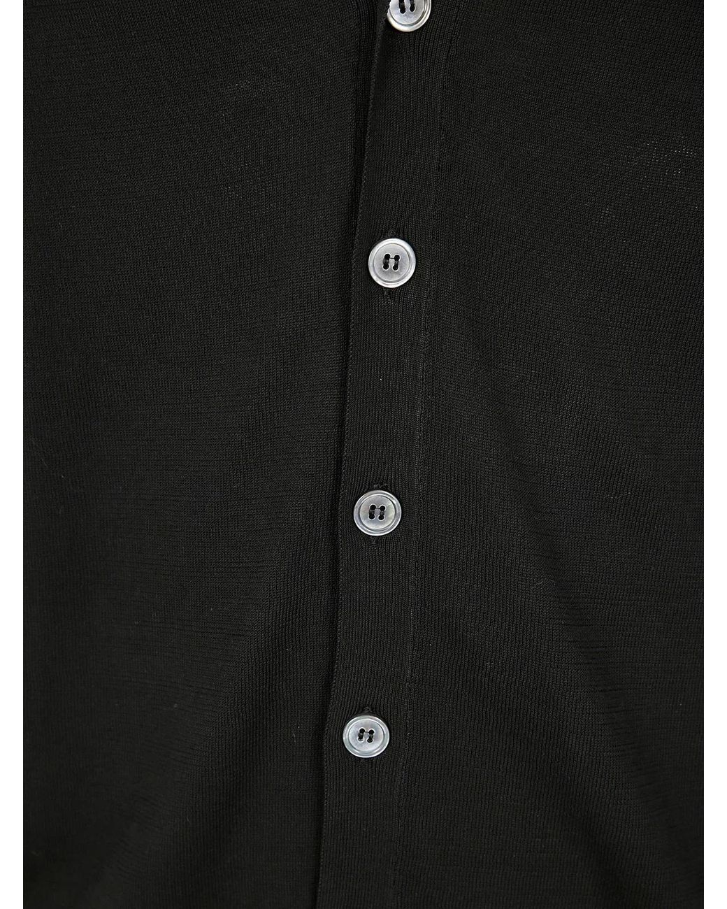 Daniele Fiesoli Black Bottons Cardigan for men