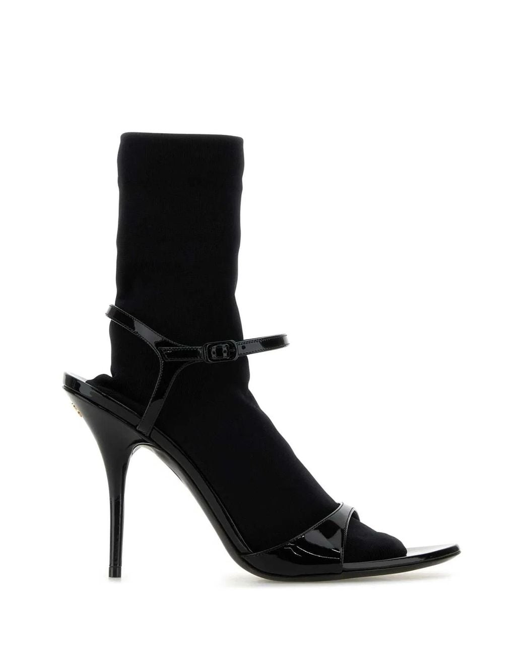 Balenciaga Black Leather Avenue Sock Sandals