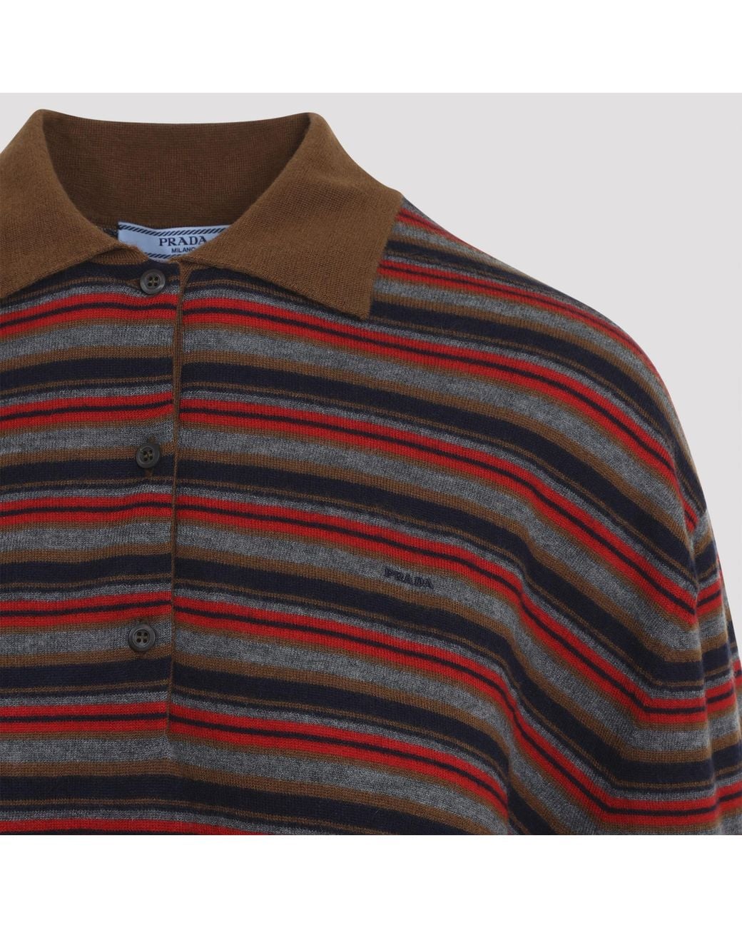 Prada Purple Tabacco Ardesia Cashmere Polo