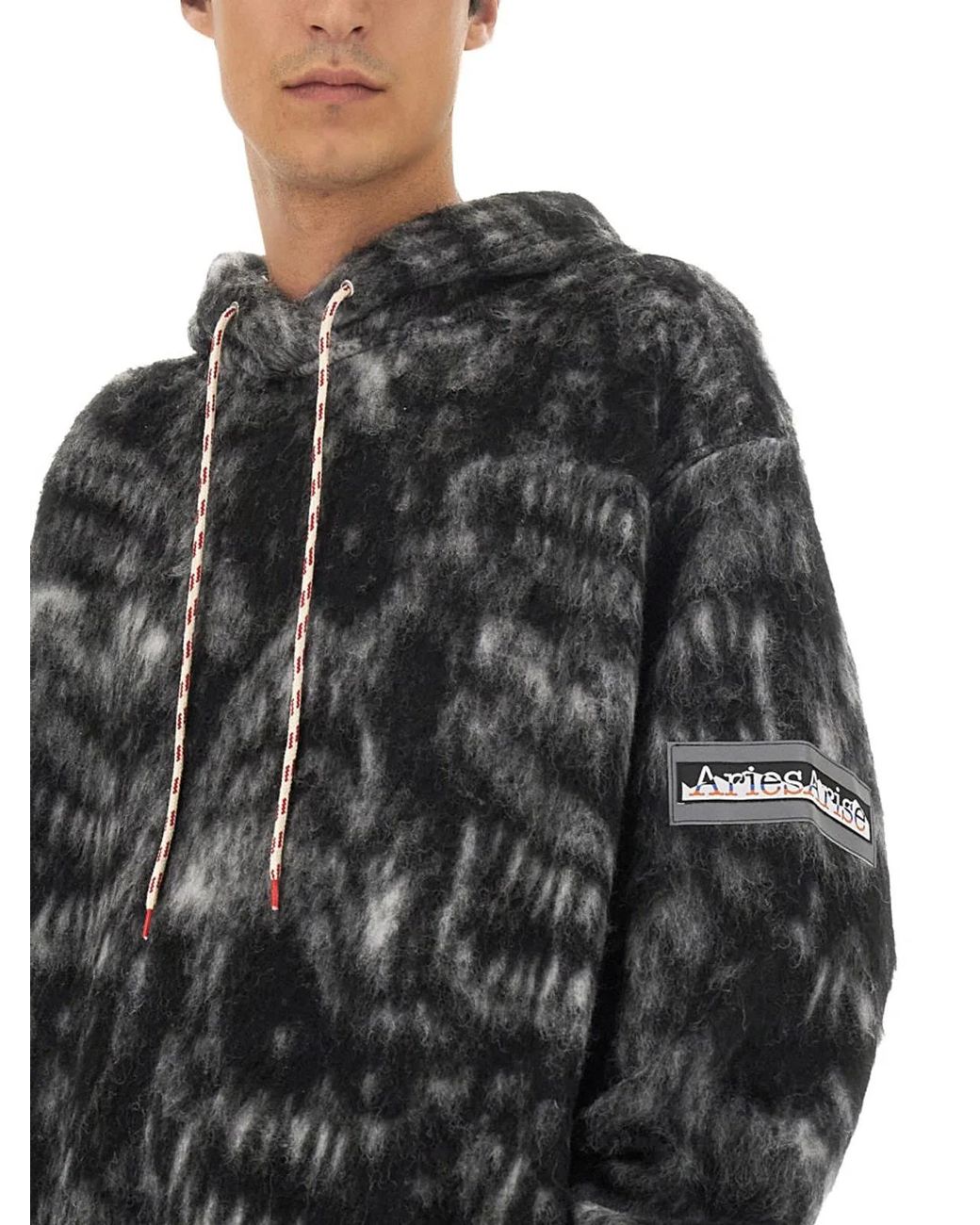 Aries Black Oversized Sweatshirt for men