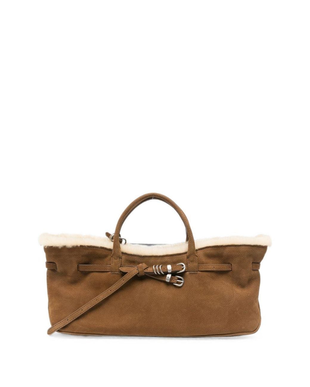 MARGE SHERWOOD Brown Grandma Leather Tote Bag