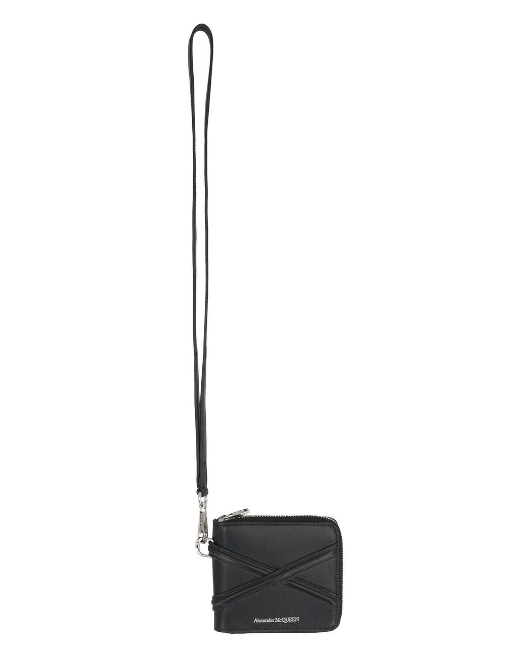McQueen Black Leather Wallet for men