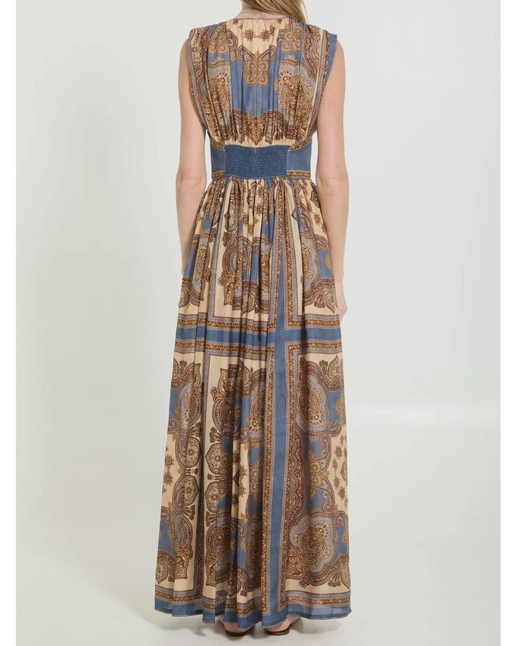 Zimmermann Blue Mahon Waisted Maxi Dress