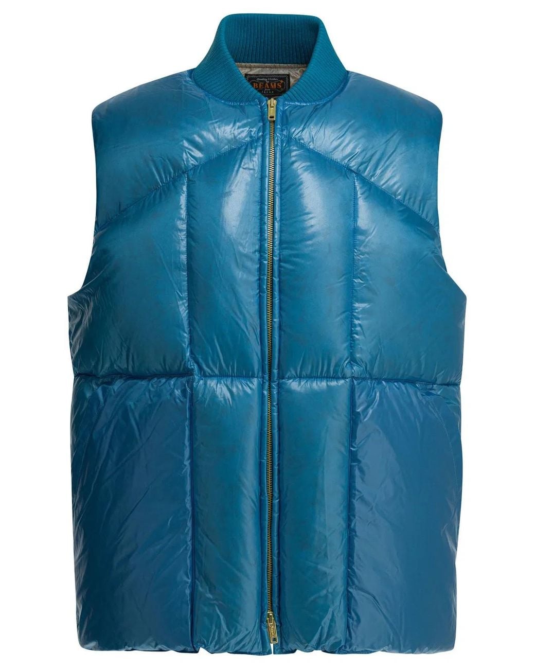 Beams Plus Blue Nylon Down Jacket for men