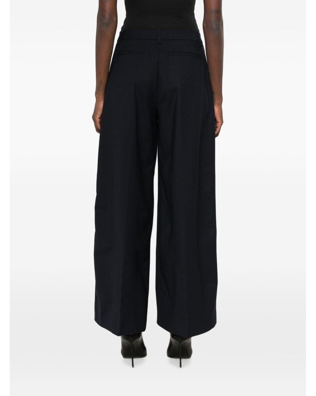 THE LATEST Blue Deva Wool Blend Trousers