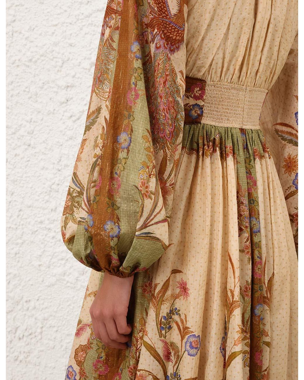 Zimmermann Natural Indra Elasticated Waist Maxi Dress